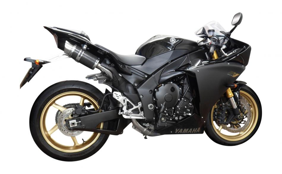 DELKEVIC スリップオンカーボンマフラー★YAMAHA YZFR1 触媒ストレート 2009-2014 350mm KIT26A1