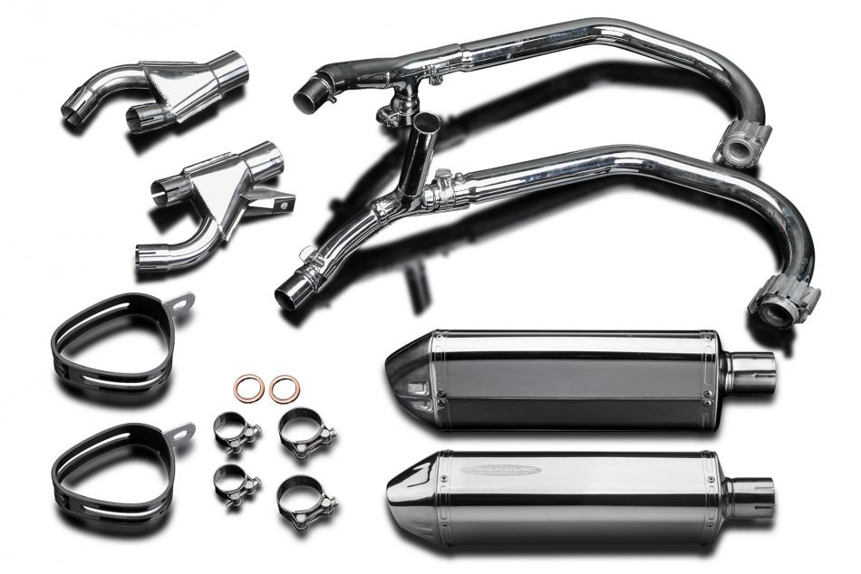 Full 304 Stainless Steel 4 into 2 Exhaust with 13-inch Tri