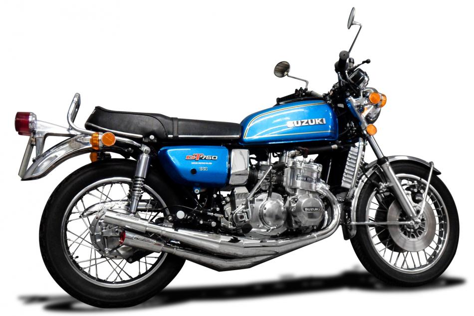 Suzuki GT750 74-77 Full 3-3 Chrome Performance Exhaust Expansion