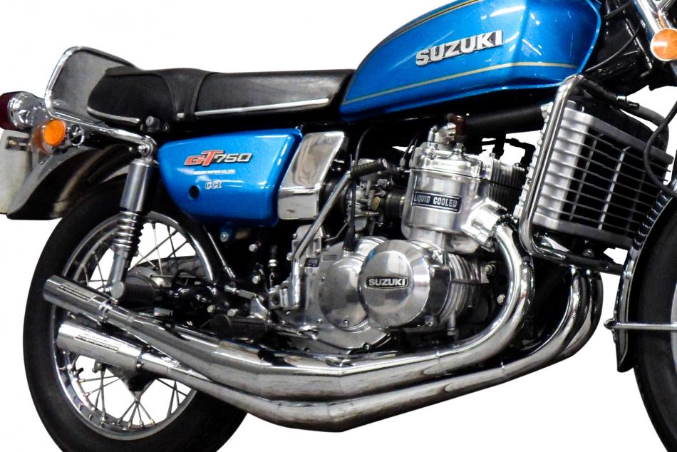 Suzuki GT750 74-77 Full 3-3 Chrome Performance Exhaust Expansion
