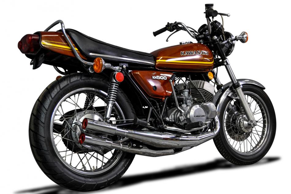 Delkevic Chromed Exhaust Expansion Chambers to fit Kawasaki H1 500