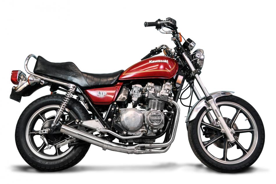 Complete Exhaust with Classic Straight Muffler for KZ550A KZ550C LTD