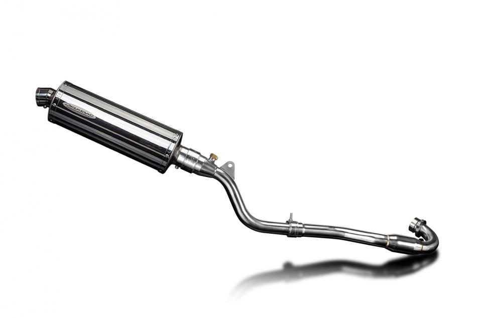 Complete KLX300 Power-Bomb Exhaust with 13.5-inch XOval Brushed