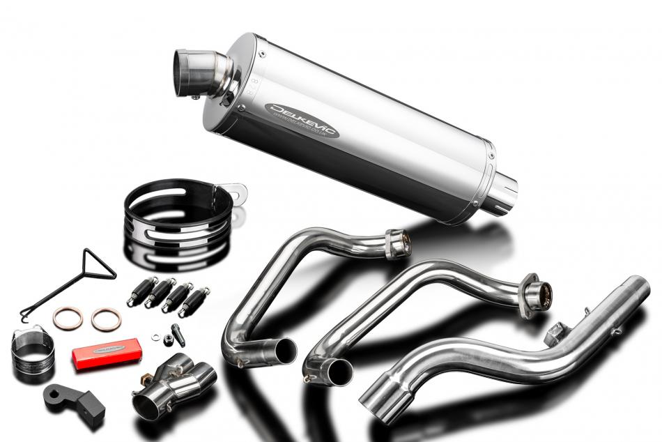 Complete Exhaust with 14 Inch Oval Stainless Steel Muffler for GSX-8S