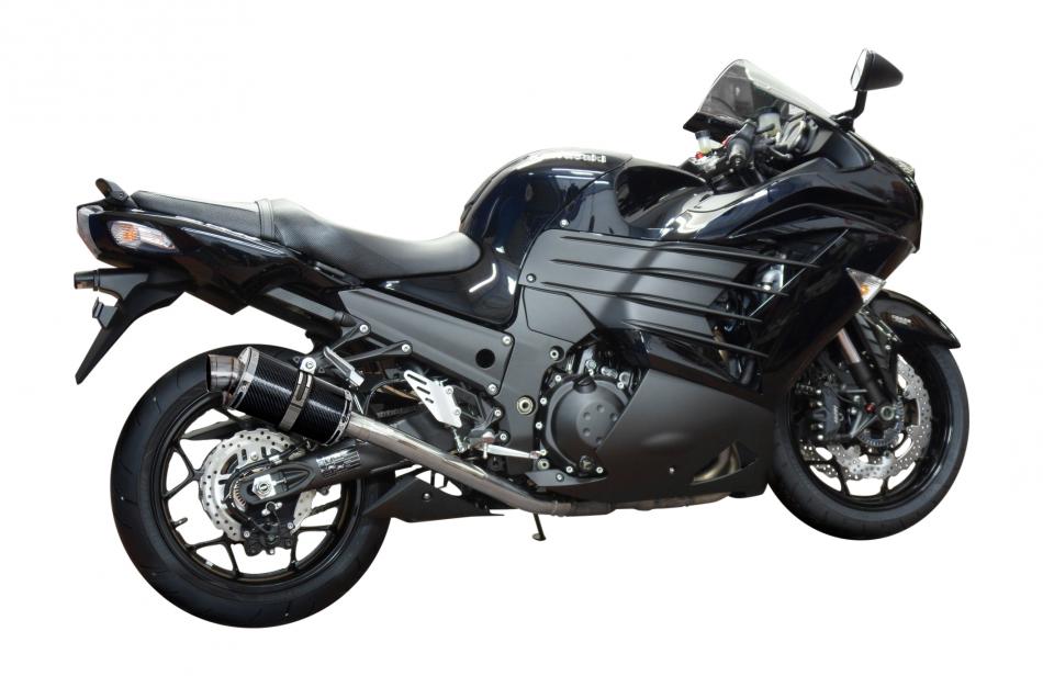 ねむ様 Slip-On Exhaust Set with 14-inch XOval 304 Brushed 304 Stainless