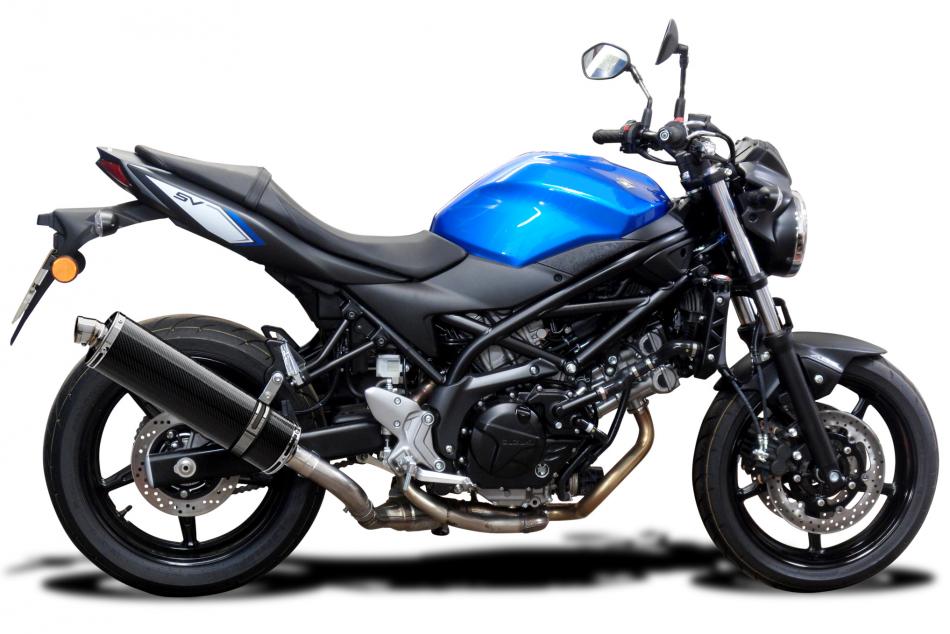 Slip On with 18 Inch Carbon Fiber Oval Muffler for SV650